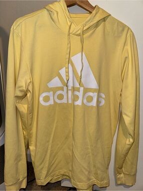 adidas Yellow Pullover Hoodie with White Logo